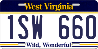 WV license plate 1SW660