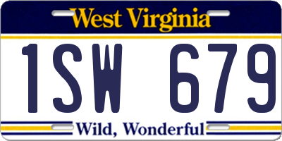 WV license plate 1SW679