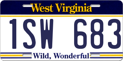 WV license plate 1SW683