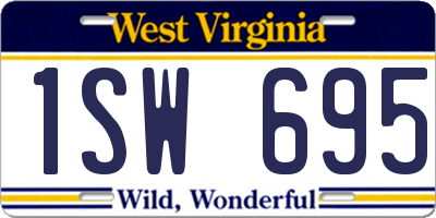WV license plate 1SW695