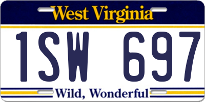 WV license plate 1SW697