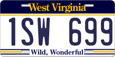 WV license plate 1SW699
