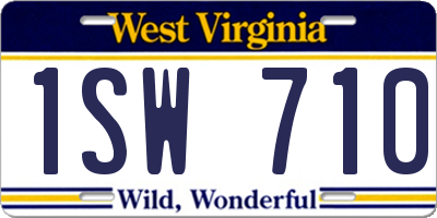 WV license plate 1SW710
