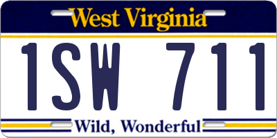 WV license plate 1SW711
