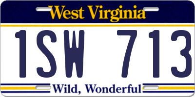 WV license plate 1SW713