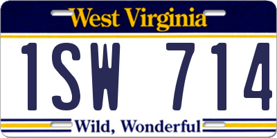 WV license plate 1SW714