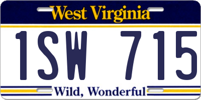 WV license plate 1SW715