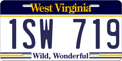 WV license plate 1SW719