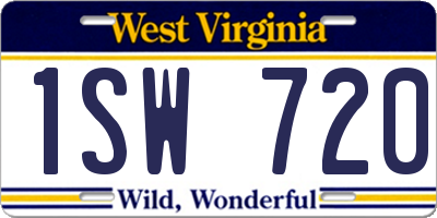WV license plate 1SW720