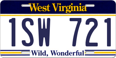 WV license plate 1SW721