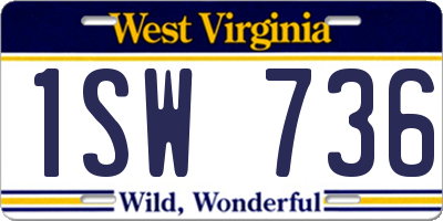 WV license plate 1SW736