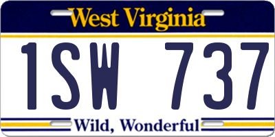 WV license plate 1SW737
