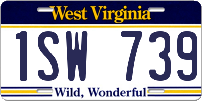 WV license plate 1SW739