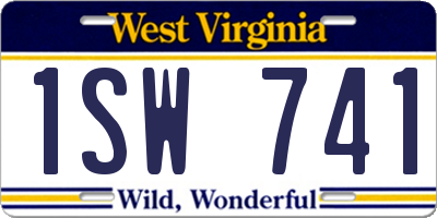 WV license plate 1SW741