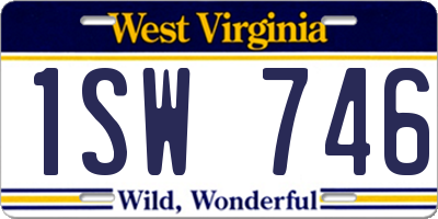 WV license plate 1SW746