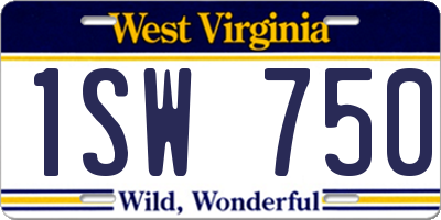 WV license plate 1SW750