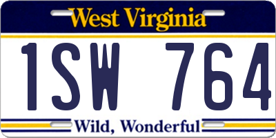 WV license plate 1SW764