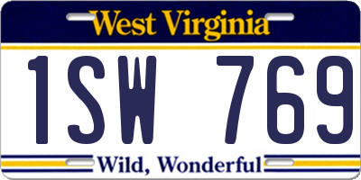 WV license plate 1SW769