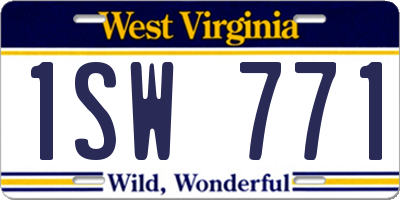 WV license plate 1SW771