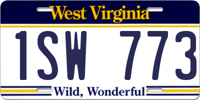 WV license plate 1SW773