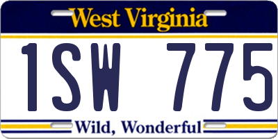 WV license plate 1SW775