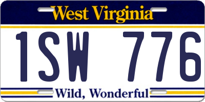 WV license plate 1SW776