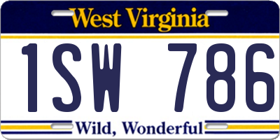 WV license plate 1SW786