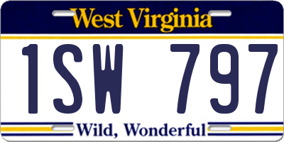 WV license plate 1SW797