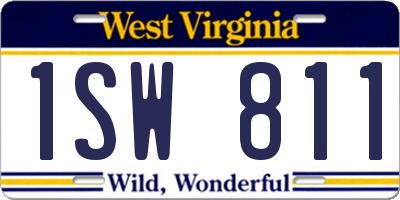 WV license plate 1SW811