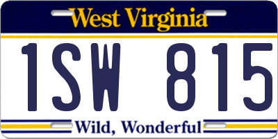 WV license plate 1SW815
