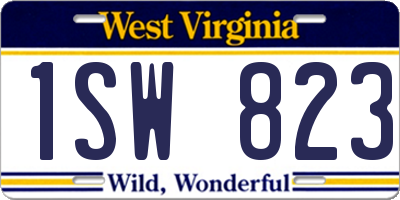 WV license plate 1SW823