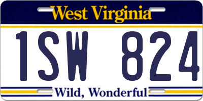 WV license plate 1SW824