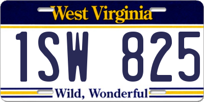 WV license plate 1SW825