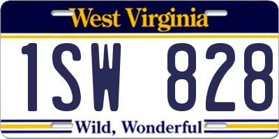 WV license plate 1SW828