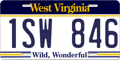 WV license plate 1SW846