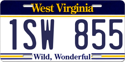 WV license plate 1SW855