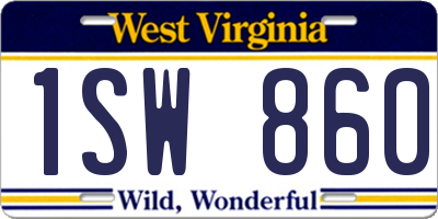 WV license plate 1SW860