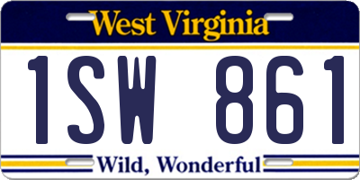 WV license plate 1SW861