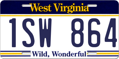 WV license plate 1SW864