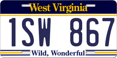 WV license plate 1SW867