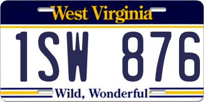 WV license plate 1SW876