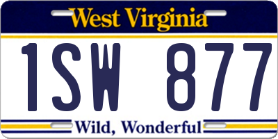 WV license plate 1SW877