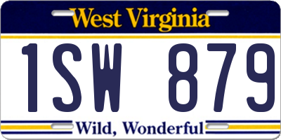 WV license plate 1SW879
