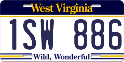 WV license plate 1SW886