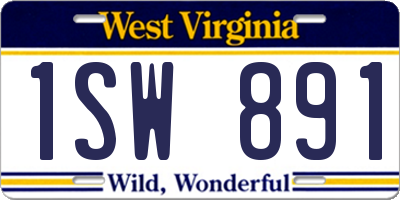 WV license plate 1SW891