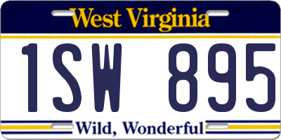 WV license plate 1SW895