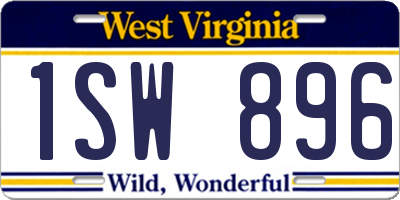 WV license plate 1SW896