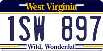 WV license plate 1SW897