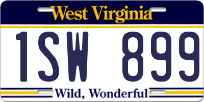 WV license plate 1SW899
