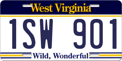 WV license plate 1SW901